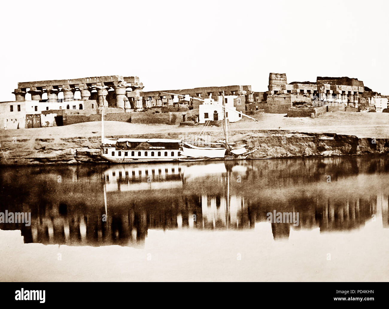 El Templo de Luxor, Egipto, época victoriana Foto de stock