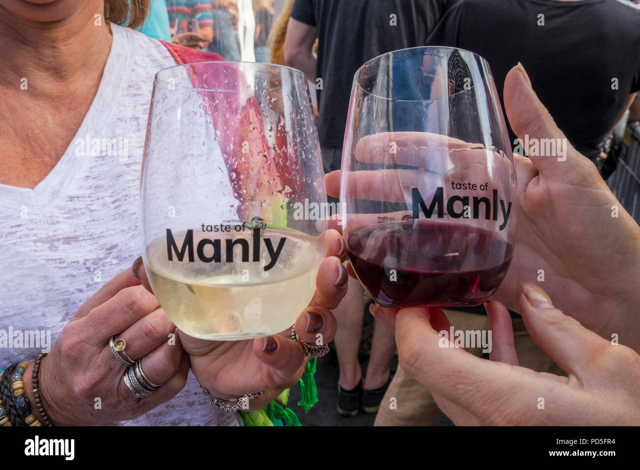 Manly, el vino y los alimentos y la sostenibilidad Festival (Sabor) de Manly, playas del norte de Sydney, NSW, Australia Foto de stock
