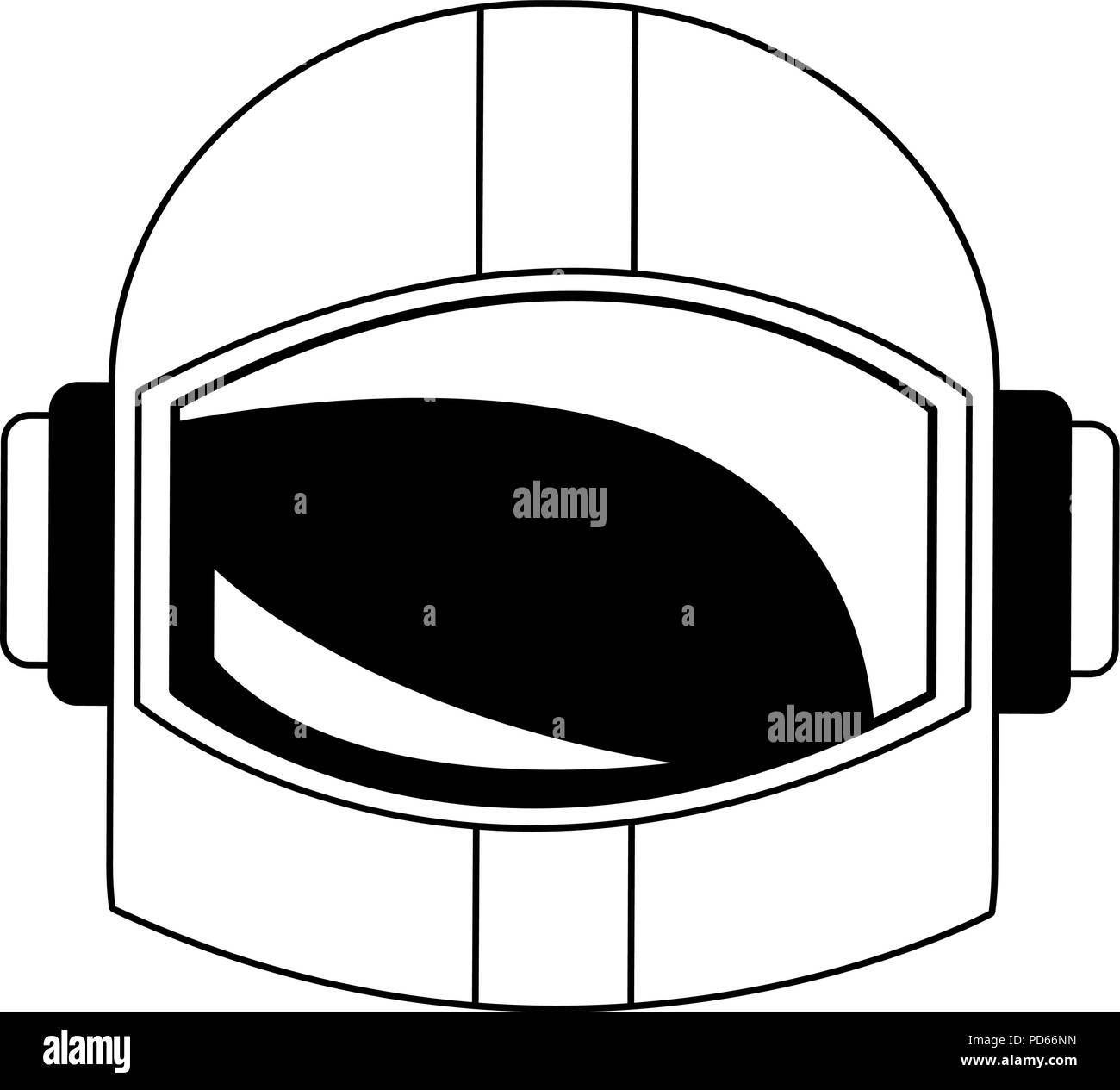 Casco Astronauta Blanco - Aislado En Fondo Negro Stock de ilustración -  Ilustración de estrella, aislado: 157613450