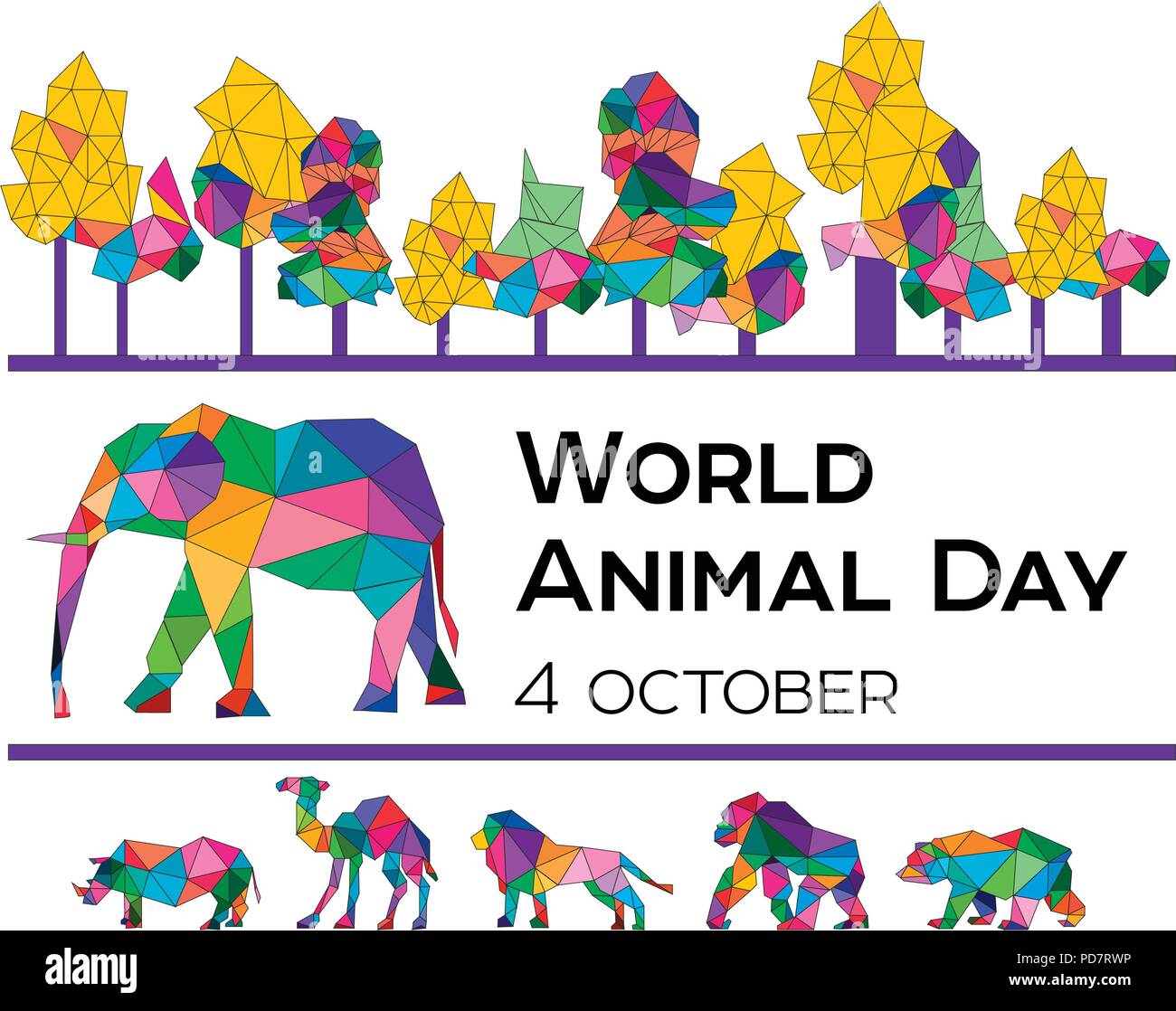 Marcha por los animales y el Imágenes vectoriales de stock Alamy