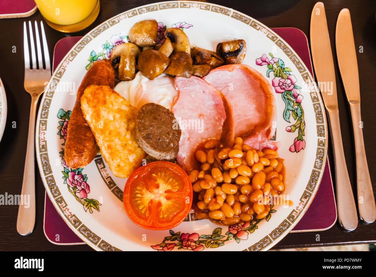 Inglaterra, Londres, el típico desayuno inglés tradicional Foto de stock