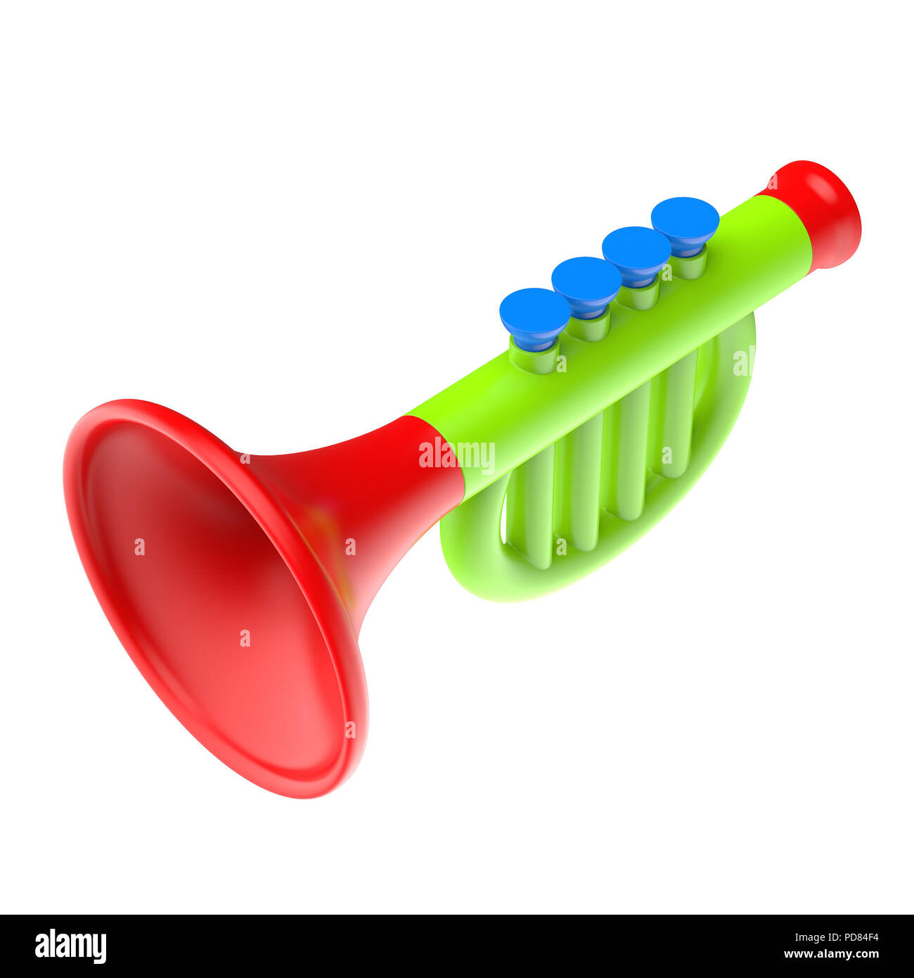trompeta juguete 3d ilustración para infografía, web, aplicación