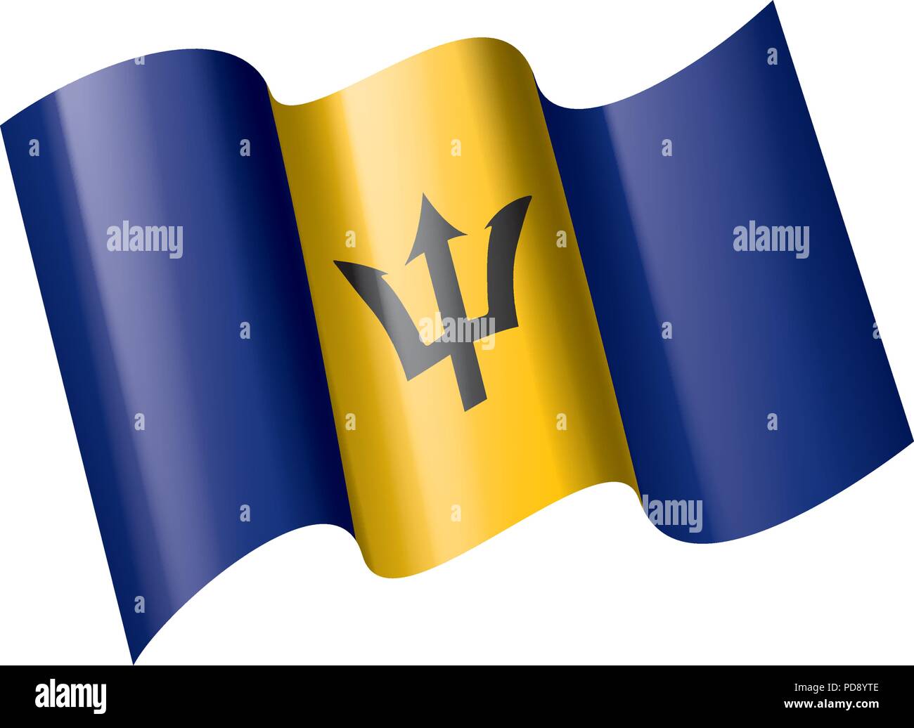 Bandera de Barbados, ilustración vectorial Ilustración del Vector