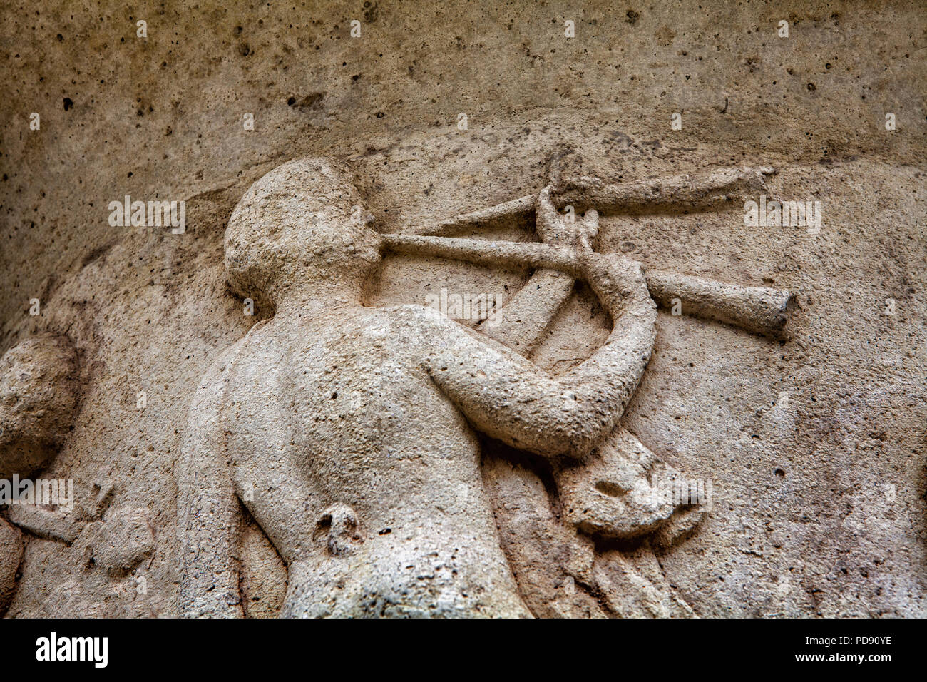 La mitología griega, socorro jarrón griego antiguo Foto de stock