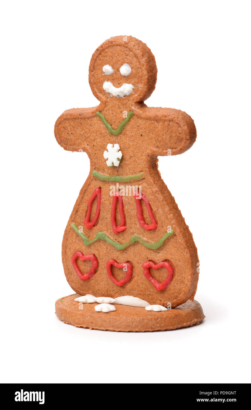 Gingerbread Man aislado en blanco Foto de stock