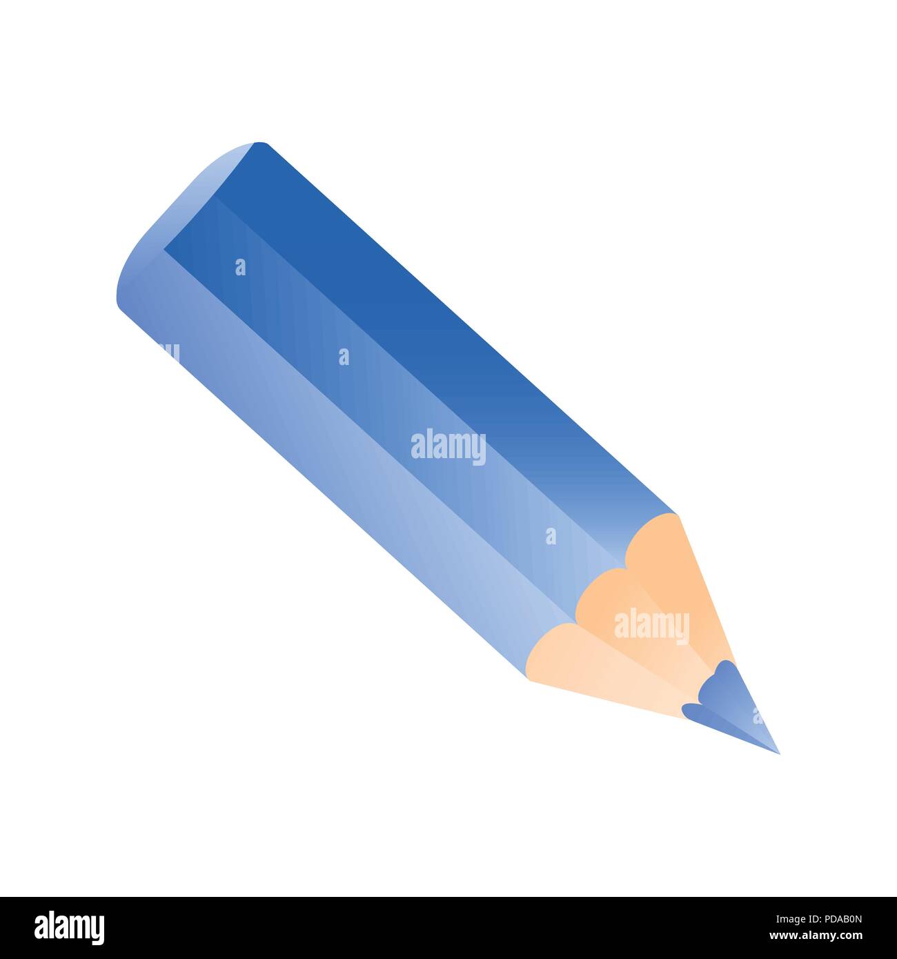 Corto pequeño icono de lápiz. Lápiz de color azul Imagen Vector de stock -  Alamy