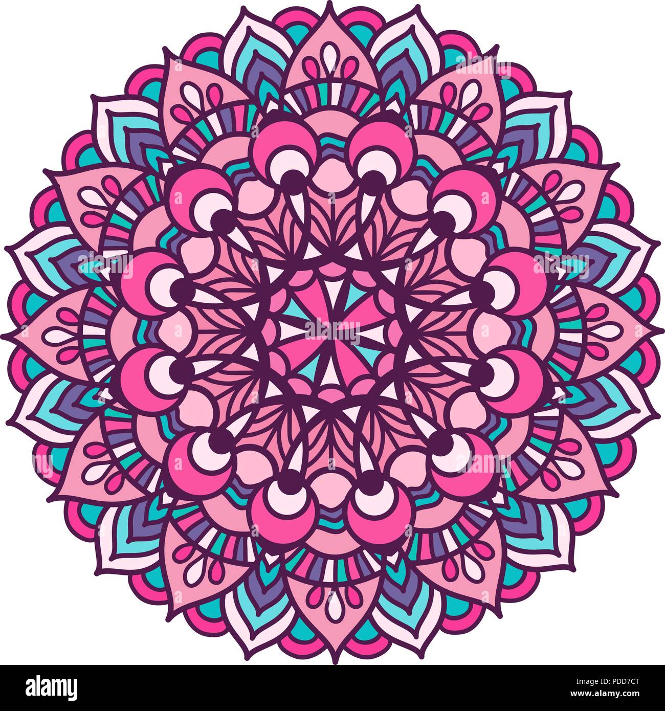 Ilustración Vectorial Ornamento Color Mandala Imagen Vector De Stock Alamy 