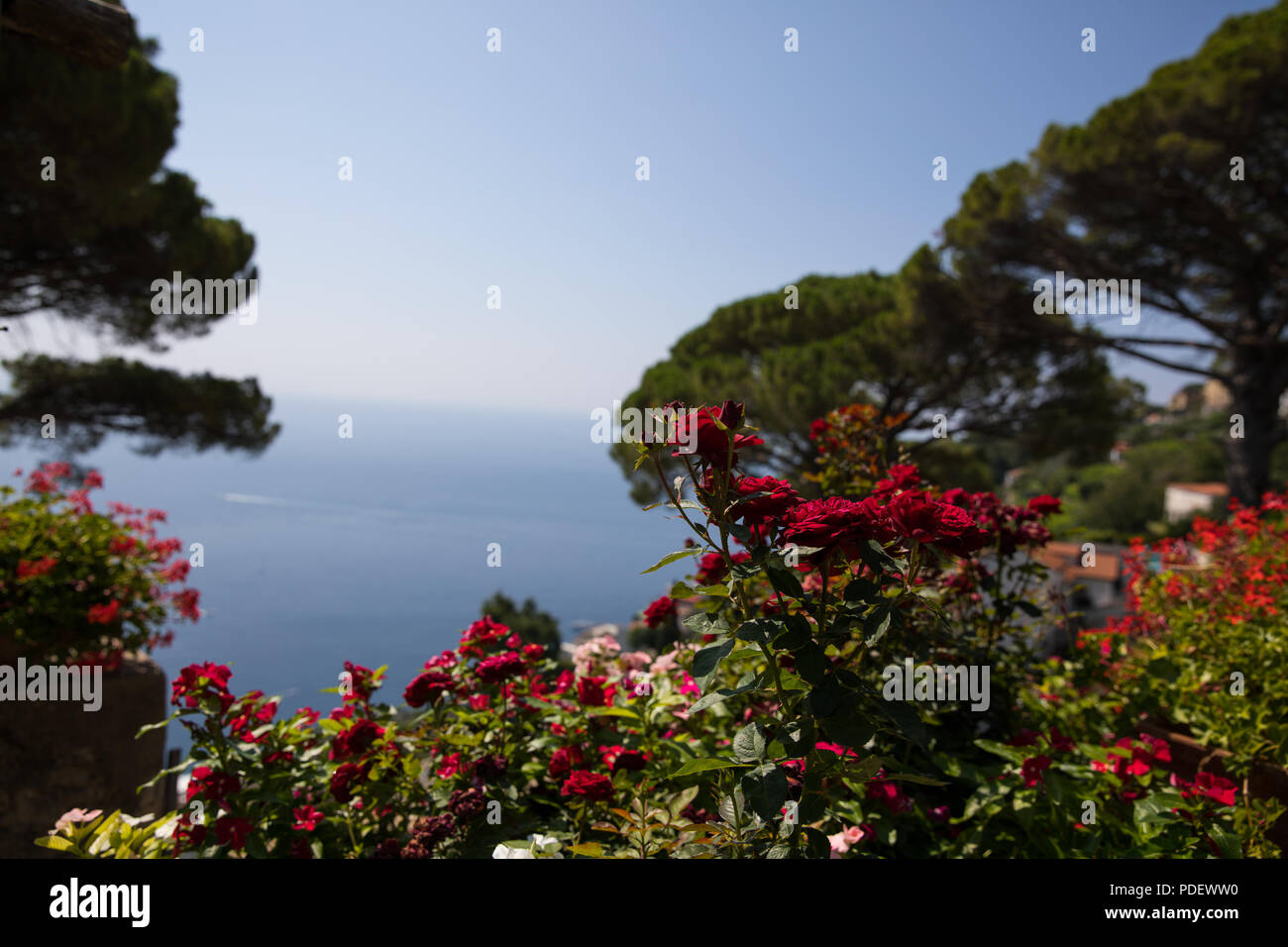 Villa Rufolo, jardines y vistas Foto de stock