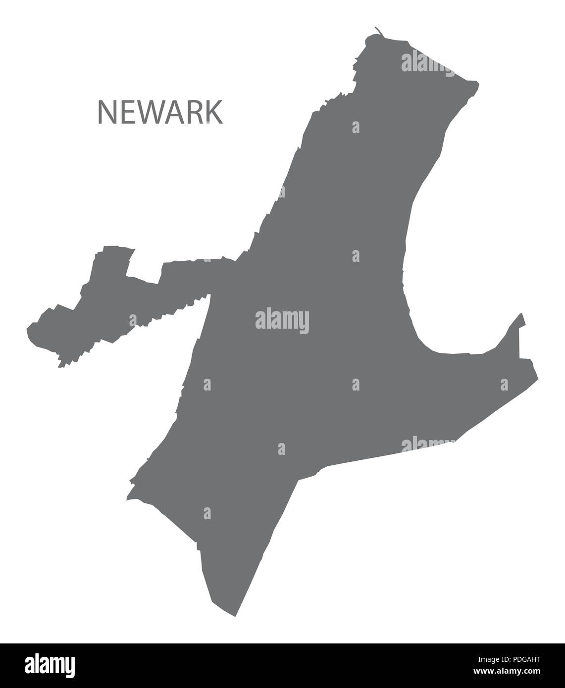 Mapa de la ciudad de Newark Nueva Jersey gris forma de silueta ilustración Ilustración del Vector