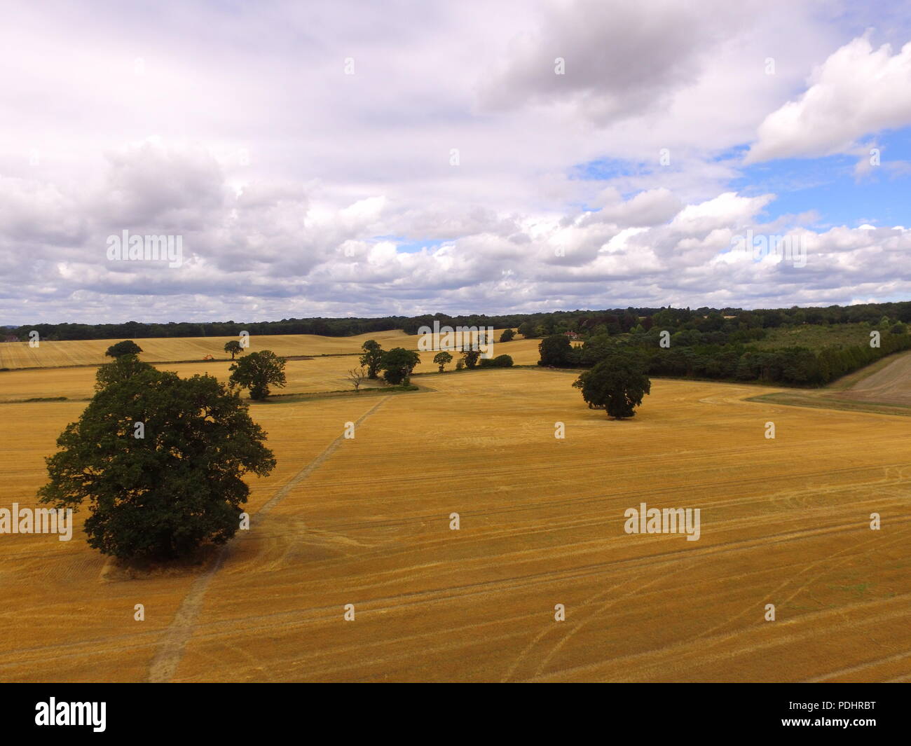 Vista aérea del paisaje rural de West Sussex, Inglaterra. Foto de stock