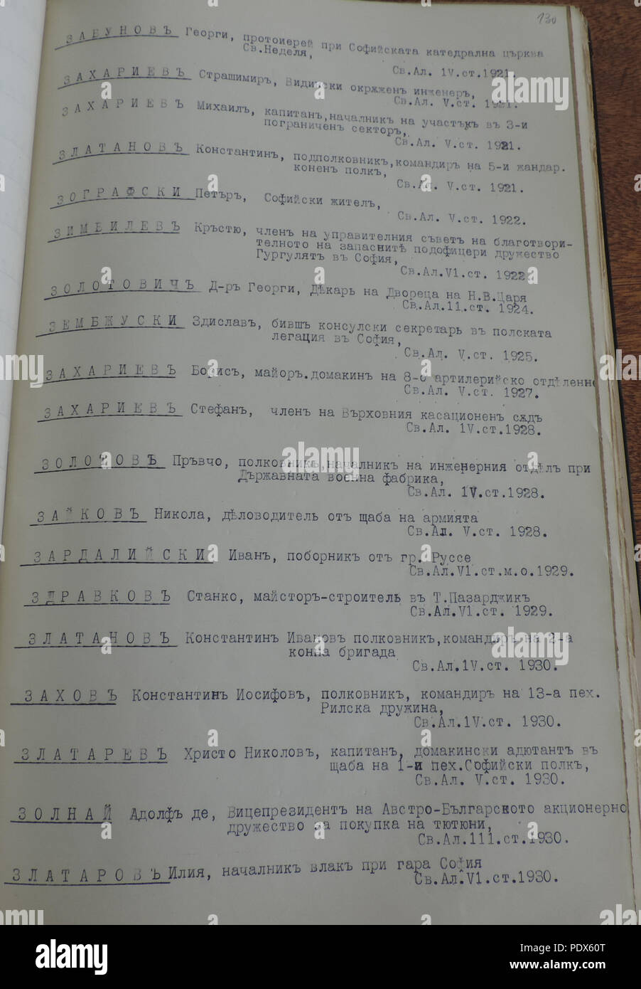58 BASA-3K-2-123-130-beneficiarios búlgaros de la Orden de San Alejandro, 1912-1935 Foto de stock