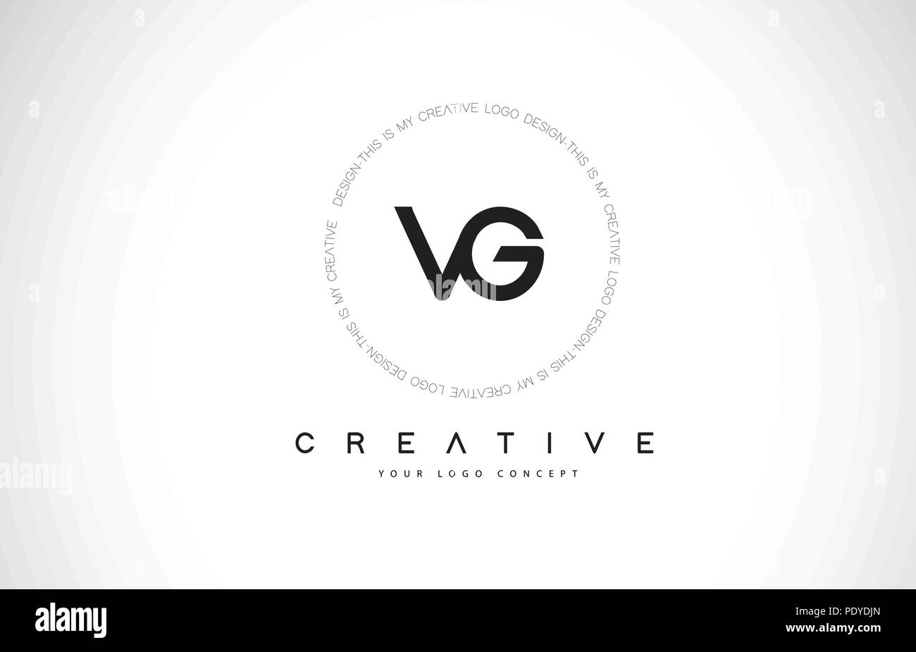 Vg V G Diseno De Logotipo Con El Blanco Y Negro Y Creativa Carta De Texto Icono De Vector Imagen Vector De Stock Alamy