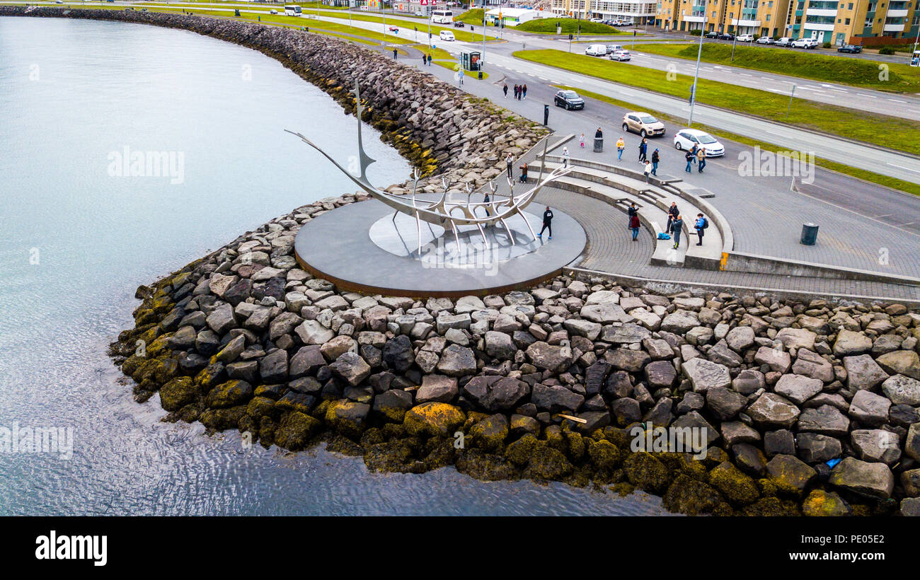 Escultura Solfar, Reykjavik, Iceland Foto de stock