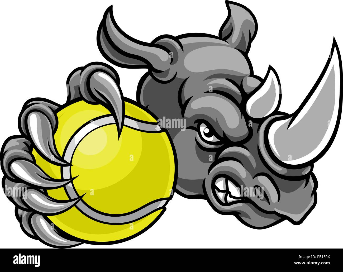 Pelota de Tenis de rinoceronte mascota deportiva Imagen Vector de stock -  Alamy