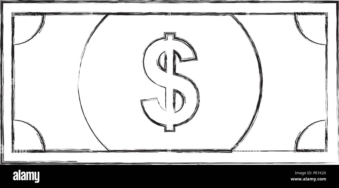 Dinero en efectivo de billetes de dólar moneda ilustración vectorial dibujo  a mano Imagen Vector de stock - Alamy