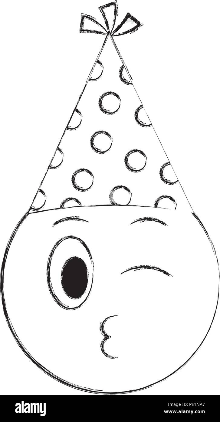 wallpapers Gorro De Fiesta Dibujo https www alamy es cumpleanos smiley guino emoji gorro de fiesta diseno de dibujo a mano alzada image215168303 html