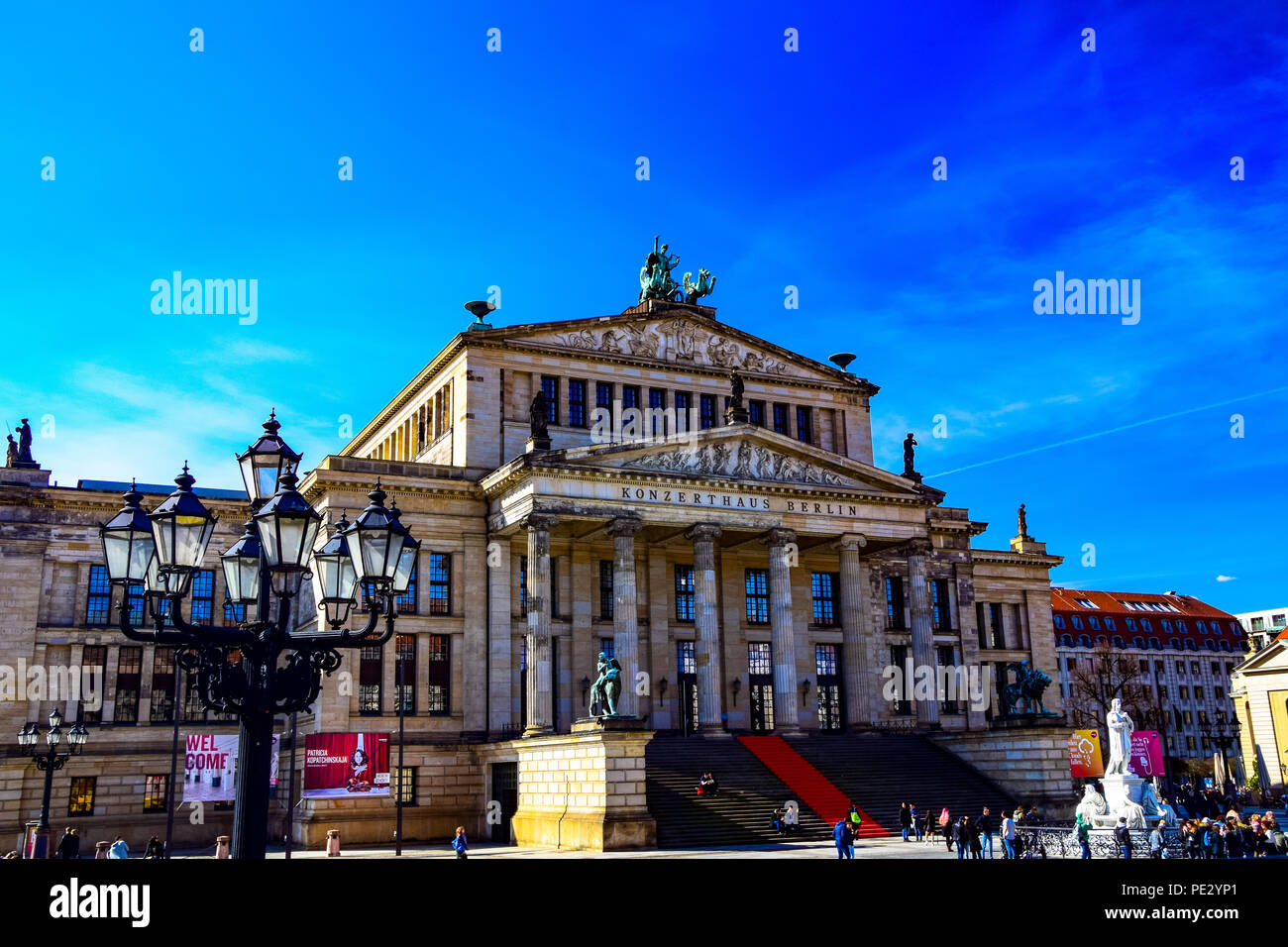 El Berlín histórico Concert Hall en el Gendarmenmarkt de Berlín, Alemania Foto de stock