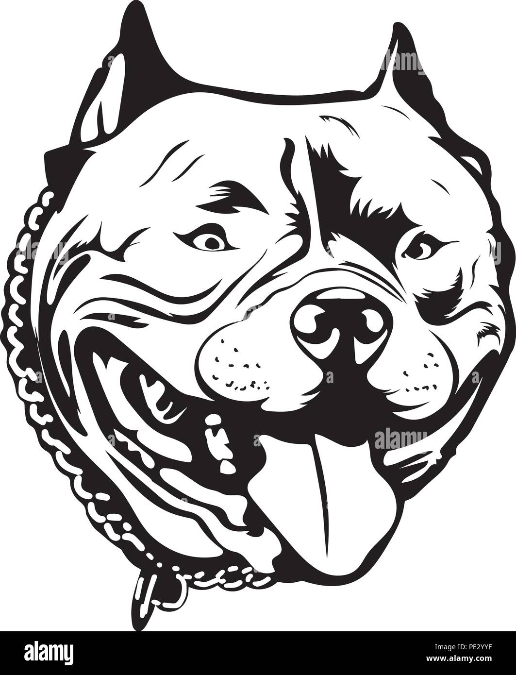 Pit Bull Pitbull perro cachorro de raza de perro mascota la cara de la  cabeza aislada Imagen Vector de stock - Alamy