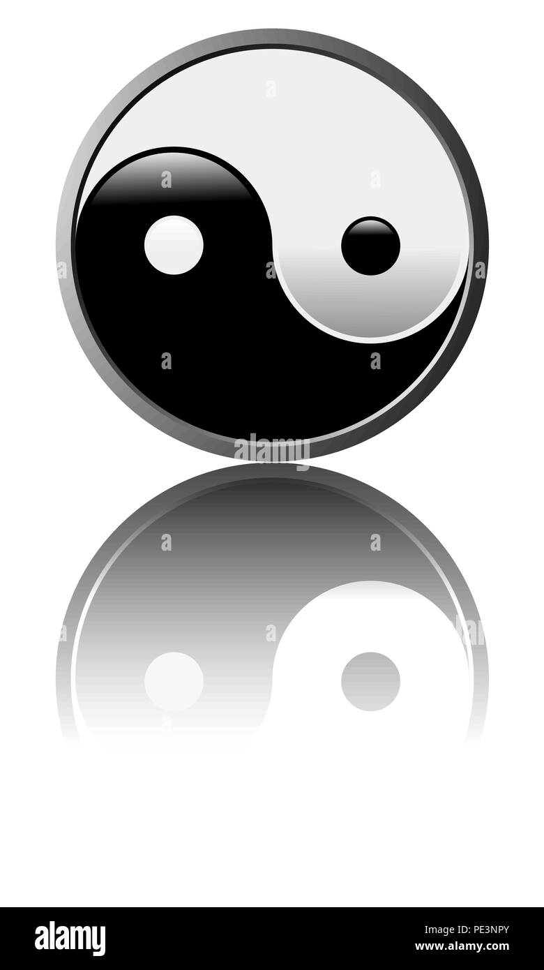 Ilustración del antiguo símbolo de Tao sobre fondo blanco Imagen Vector