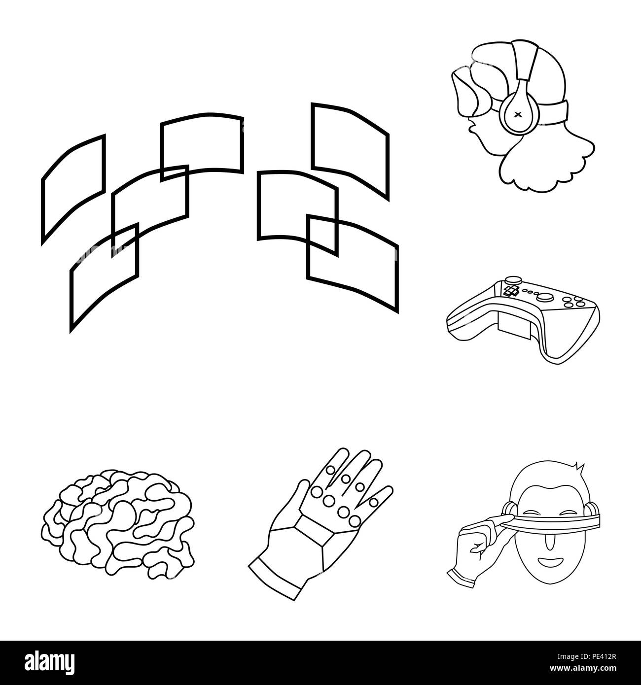 Icono de gafas de realidad aumentada de vectores. Símbolo de contorno  aislados ilustración Imagen Vector de stock - Alamy