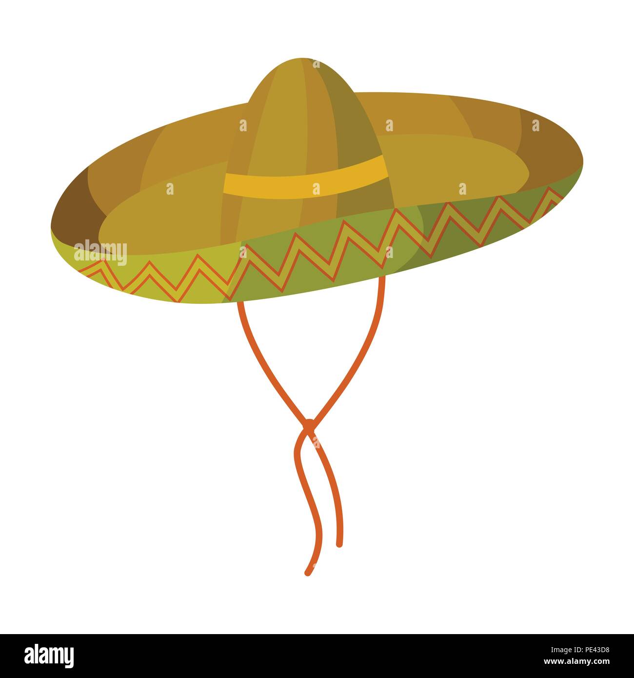 Icono de sombrero mexicano en el estilo de dibujos animados aislado sobre  fondo blanco. México país símbolo ilustración vectorial Imagen Vector de  stock - Alamy
