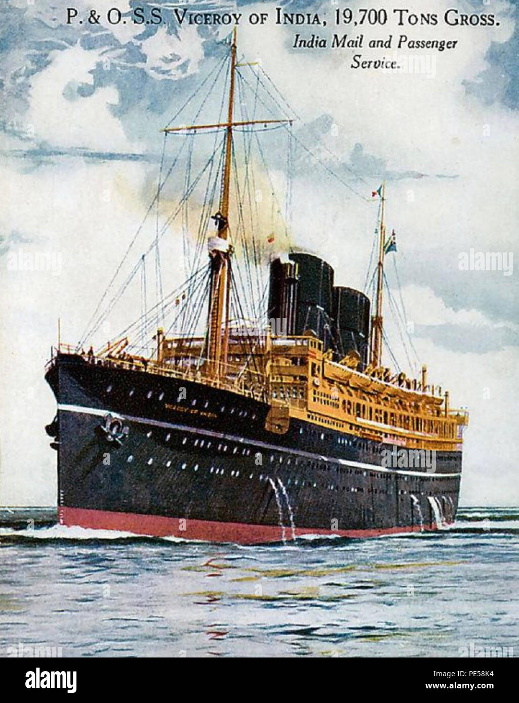 RMS VIRREY DE LA INDIA trasatlántico del P&O Línea utilizada en el Tilbury-Bombay ruta en los 20s y 30s Foto de stock