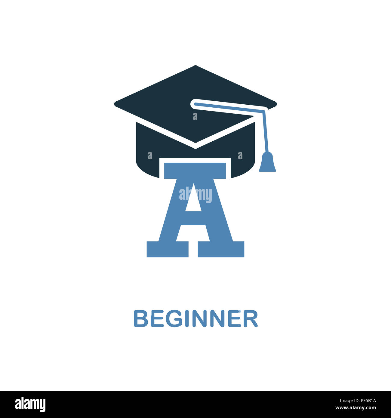 Principiante icono creativo. Elemento simple ilustración. Principiante concepto símbolo diseño desde la educación colección. Puede ser usado para web, móviles y de impresión. Foto de stock