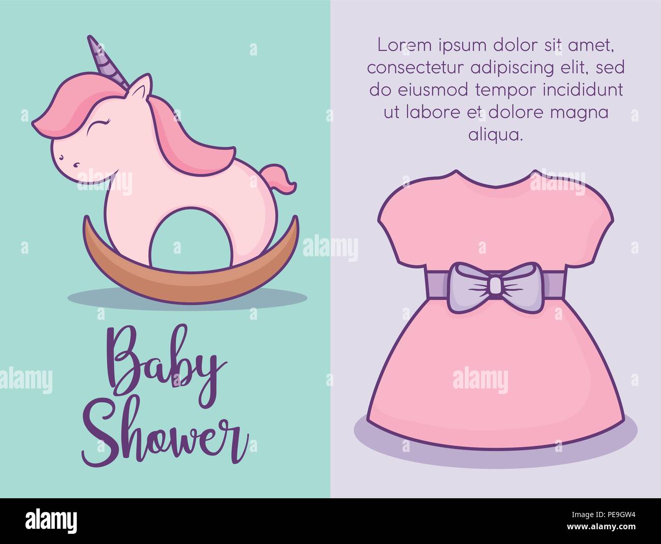 Infografia De Baby Shower Con Diseno Lindo Caballo De Juguete Y