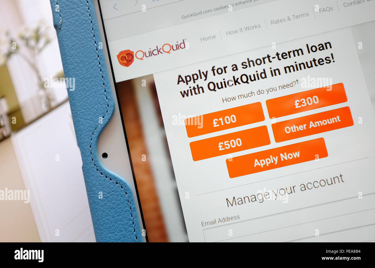 British Payday Préstamos tipo de sitio en internet Foto de stock