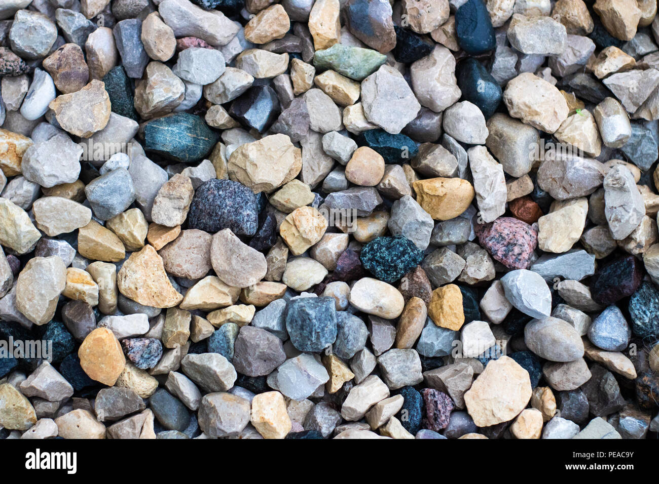 Full Frame closeup mixtos de afiladas rocas desde recta arriba Foto de stock