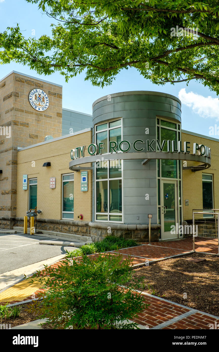 El Departamento de Policía de la ciudad de Rockville, 2 East Montgomery Avenue, Rockville, Maryland Foto de stock