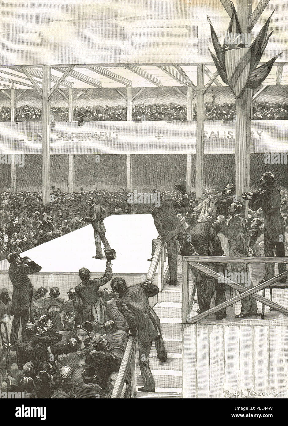 La gran convención del Ulster, el 17 de junio de 1892. Una manifestación en Belfast contra regla inicio Foto de stock
