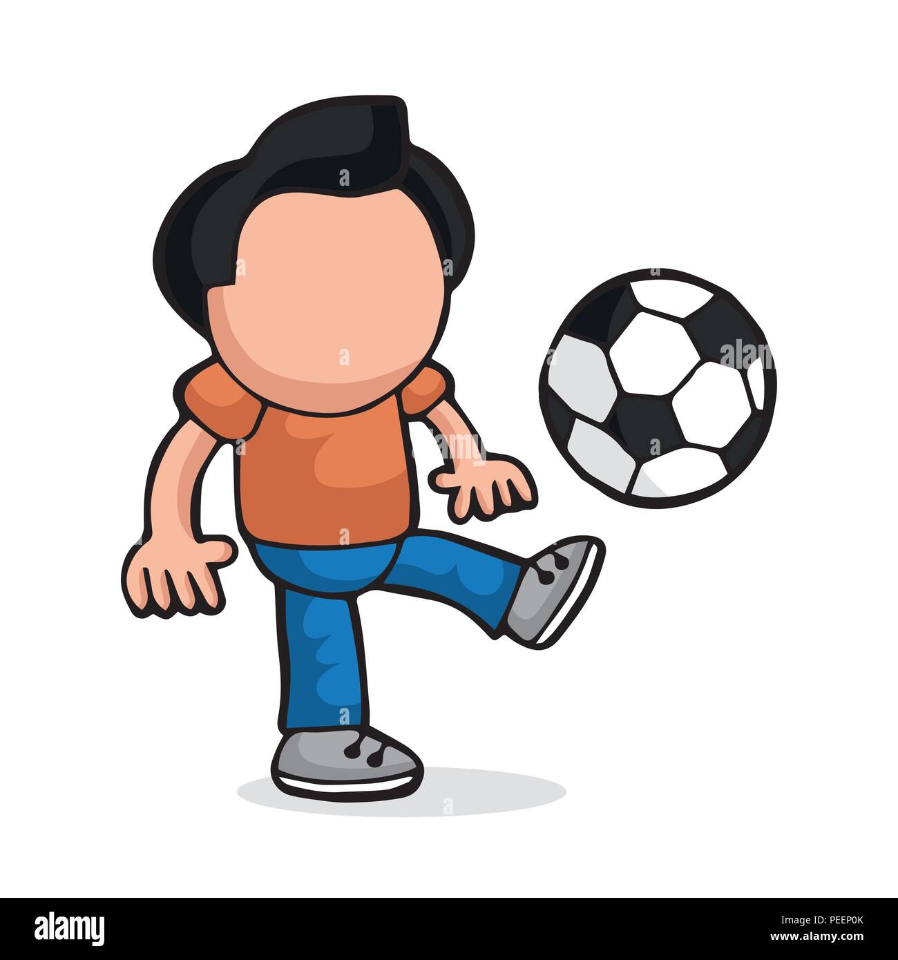 Juego De Fútbol Muchacho De La Historieta Ilustraciones svg, vectoriales,  clip art vectorizado libre de derechos. Image 27657265