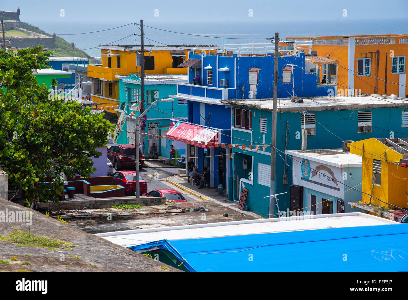 Barrio La Perla en el Viejo San Juan, Puerto Rico Fotografía de stock