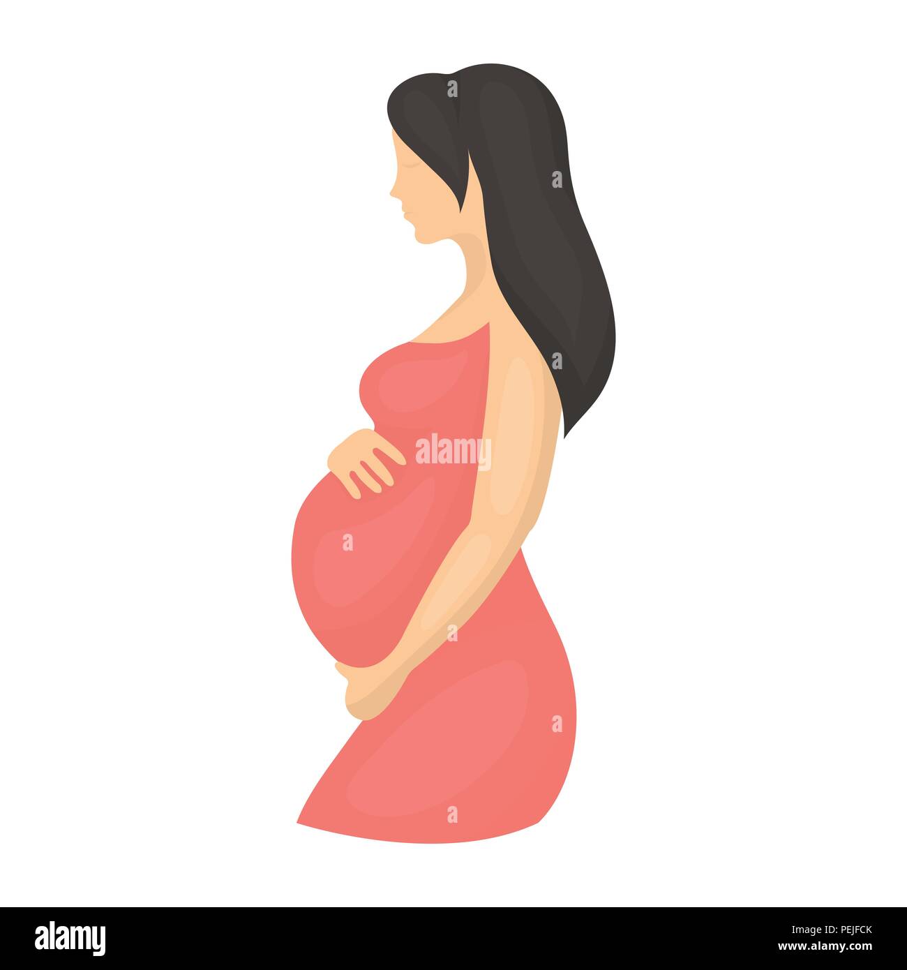Icono de embarazadas en el estilo de dibujos animados aislado sobre fondo  blanco. Símbolo del embarazo ilustración vectorial Imagen Vector de stock -  Alamy