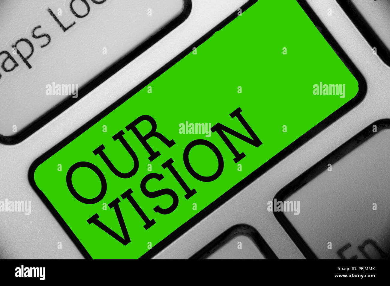 Signo de texto mostrando nuestra visión. Fotografía