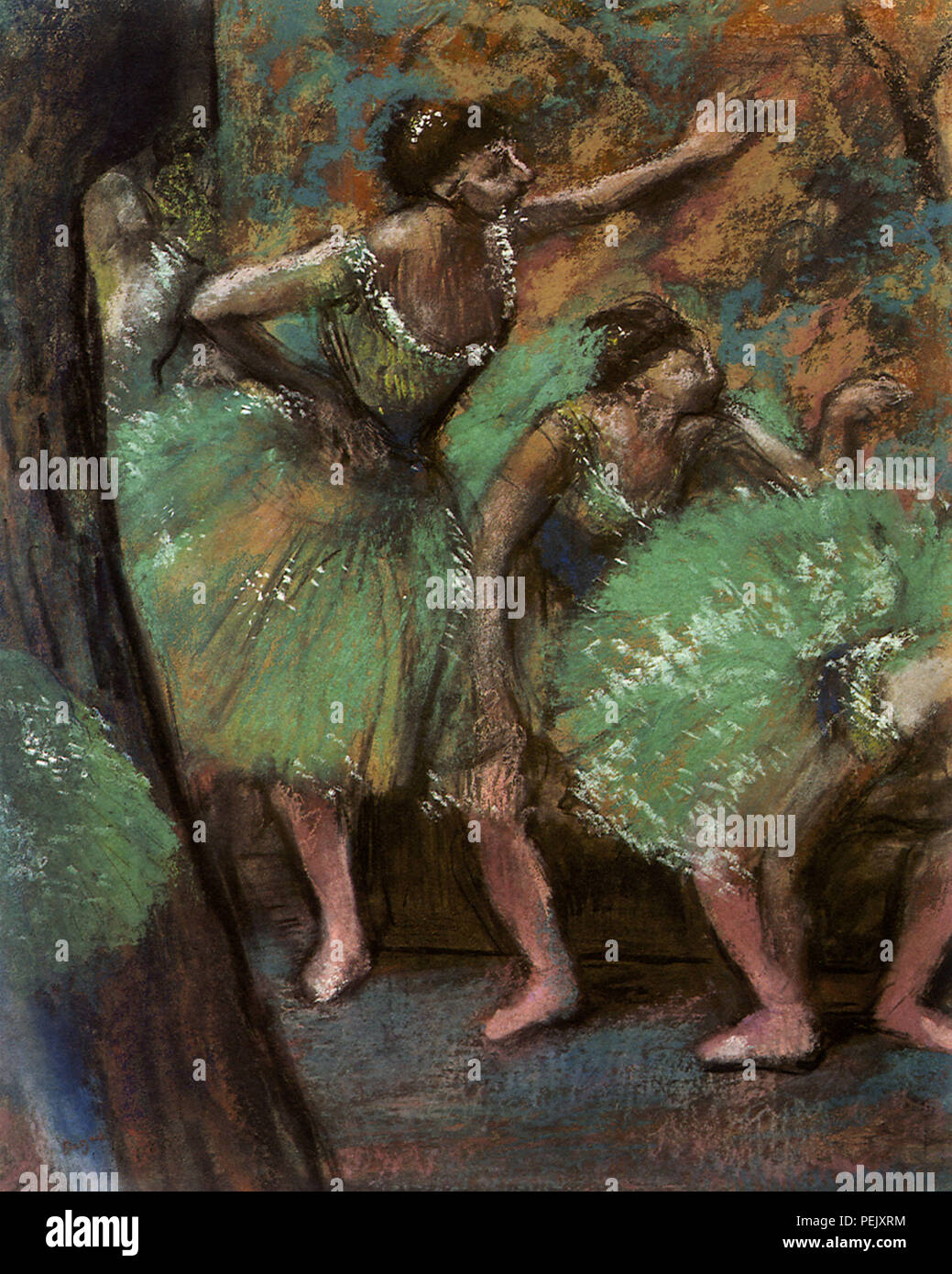 Bailarines en un descanso, Degas, Edgar Foto de stock