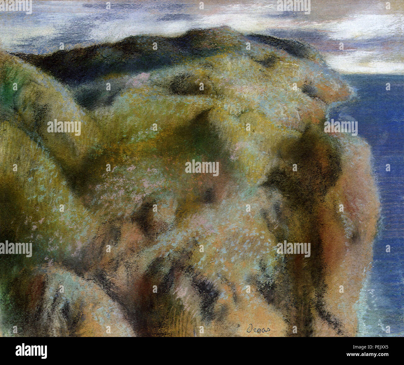 Vistas al acantilado del Mar, Degas, Edgar Foto de stock