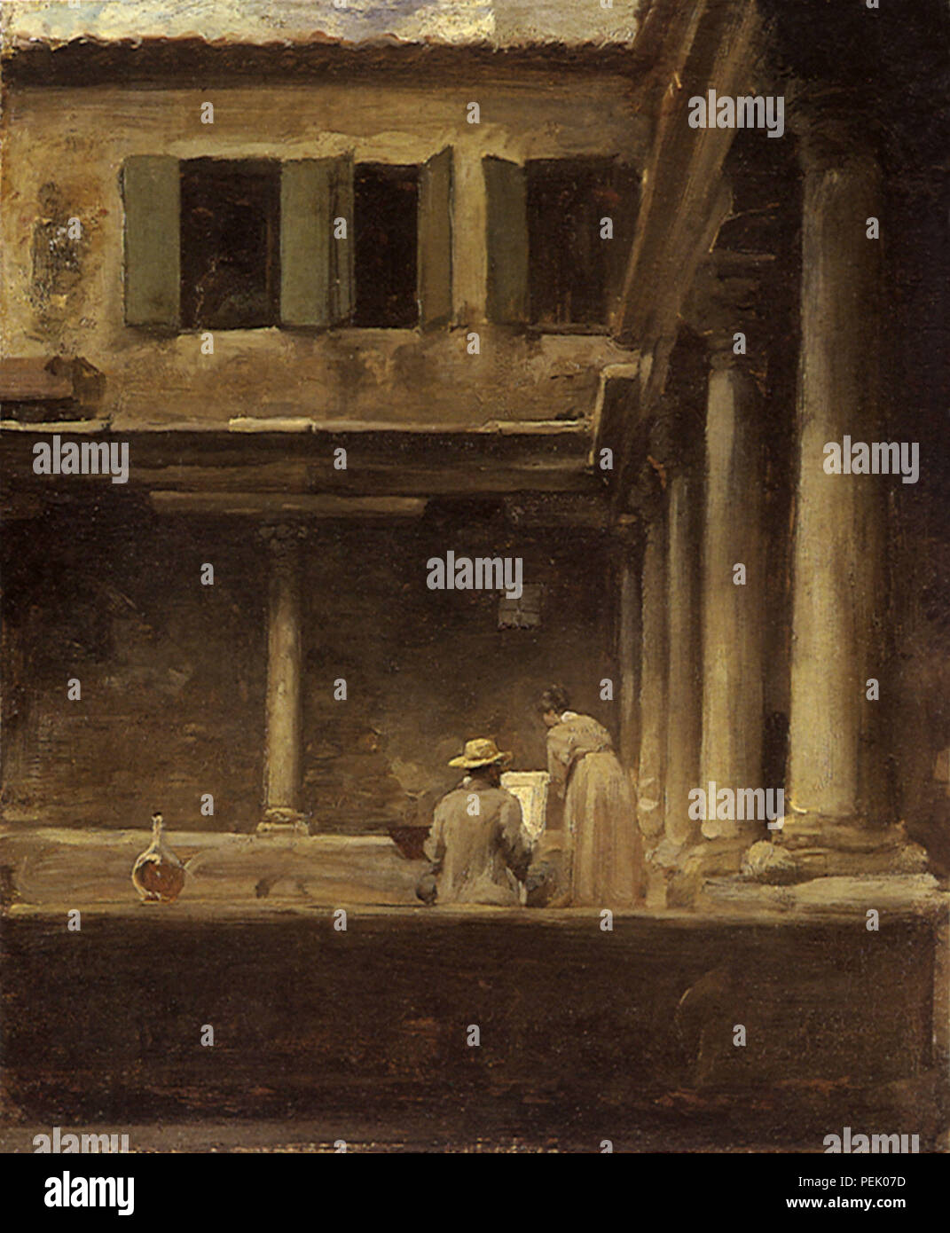 Claustro, pinturas del artista Frederic Leighton, Foto de stock