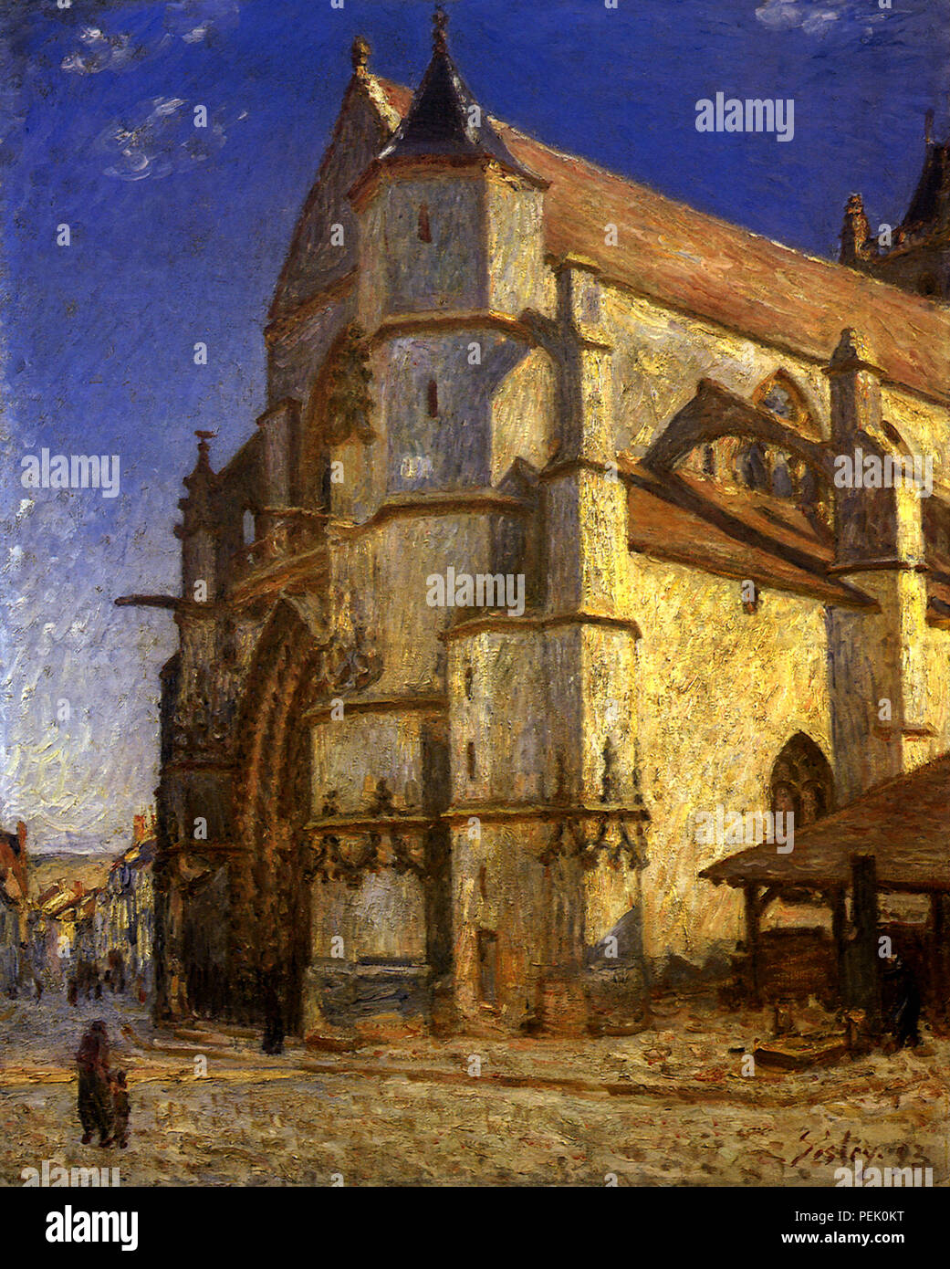 Iglesia de Moret, de Alfred Sisley, Foto de stock