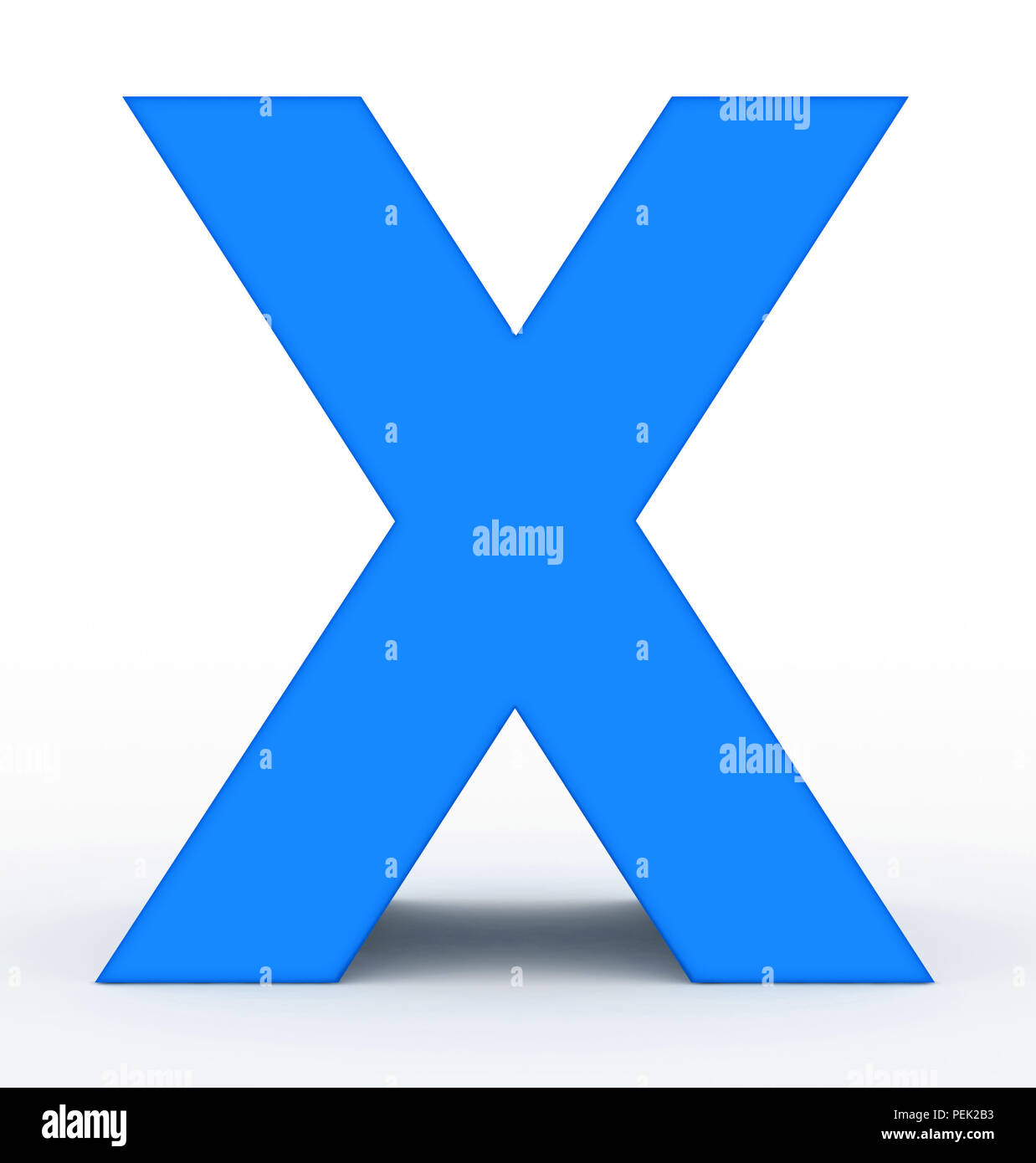 Letra X 3d aislado en blanco azul - 3D rendering Foto de stock
