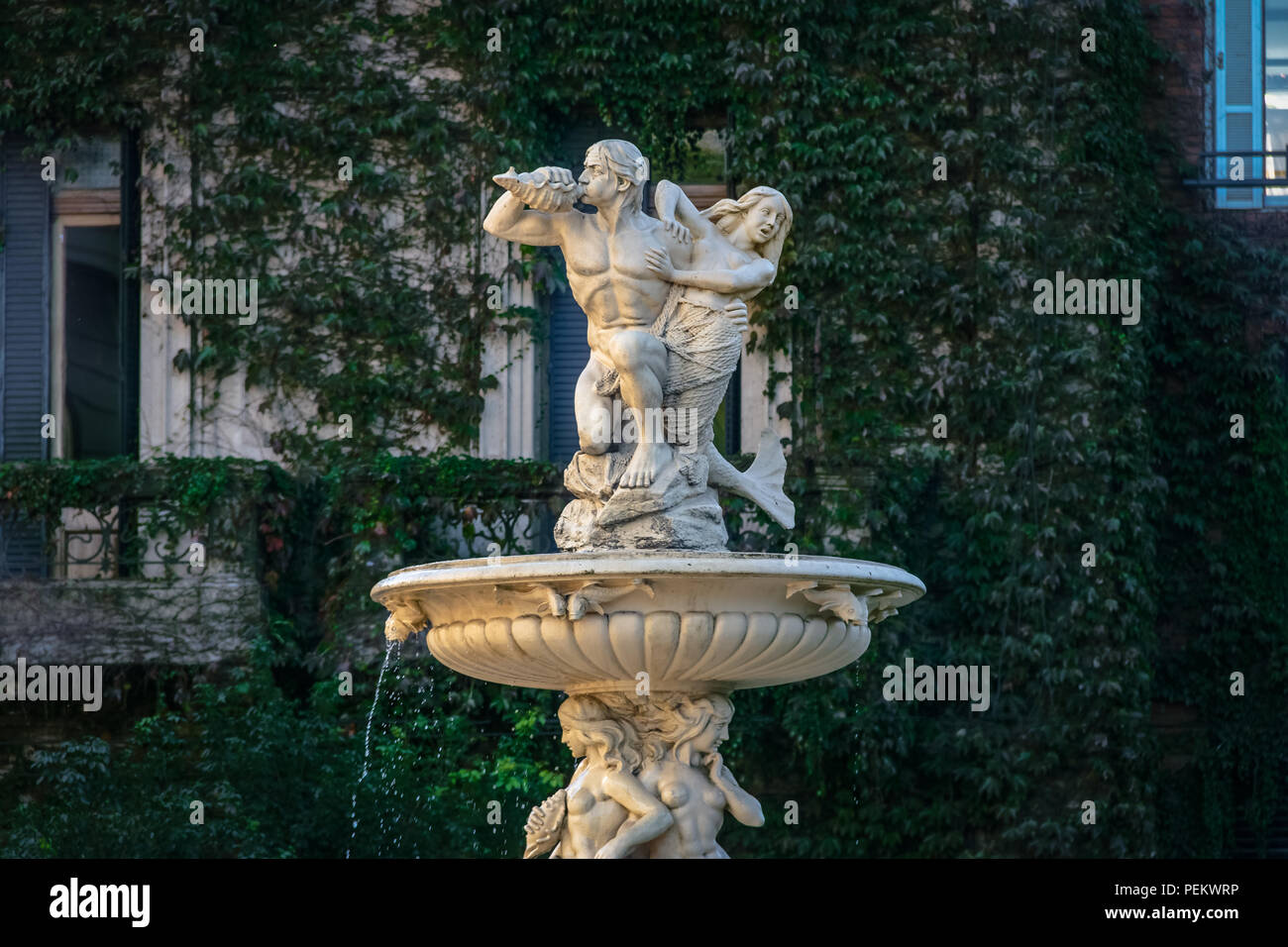 Fuente de las utopías Fuente - Rosario, Santa Fe, Argentina Foto de stock
