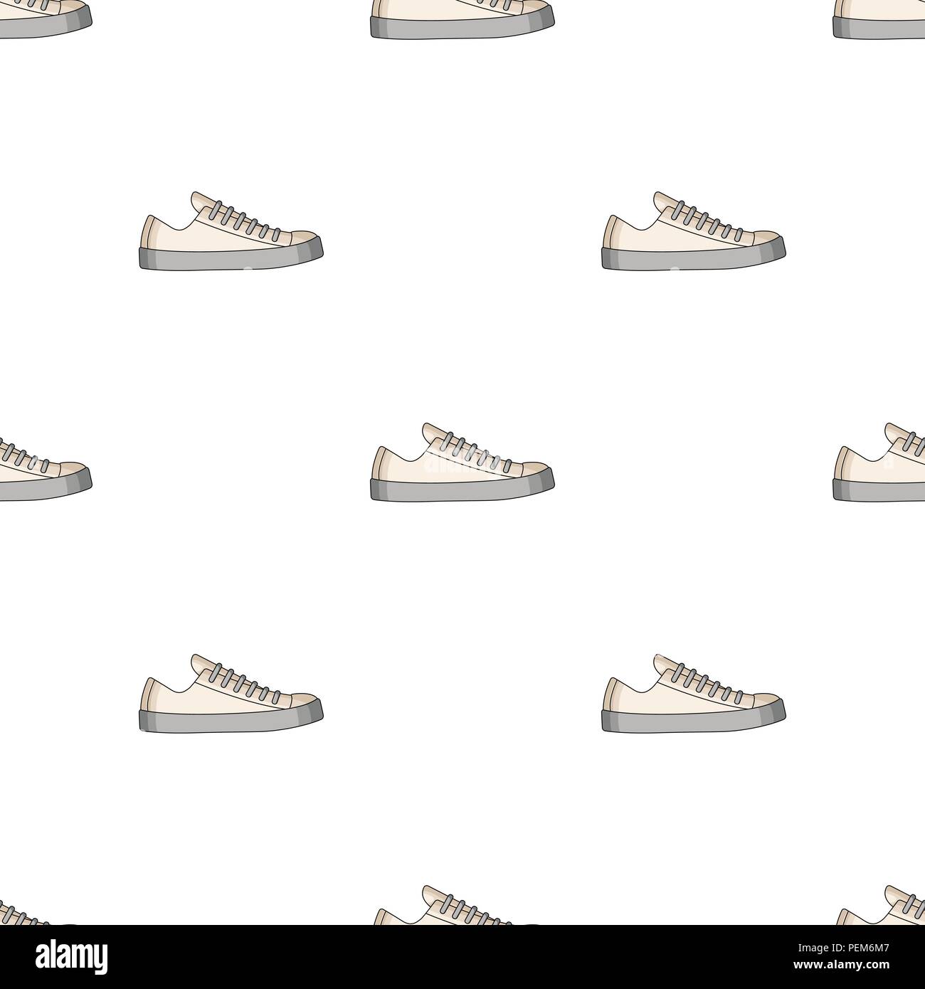 Sneakers blancos unisex lace up. Calzado para deportes y vida cotidiana. zapatillas diferentes patrones en el icono de estilo de dibujos animados de  símbolos vectoriales ilustración web de stock Imagen Vector de stock -