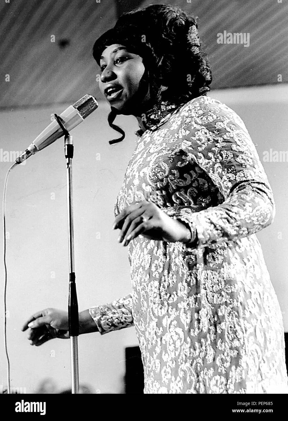 1968 - Aretha Franklin en Roma 1968. Crédito: Globe Photos/ZUMAPRESS.com/Alamy Live News Foto de stock