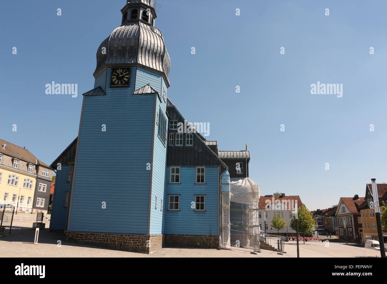Holzkirche im Zentrum von Clausthal-Zellerfeld im Harz Foto de stock
