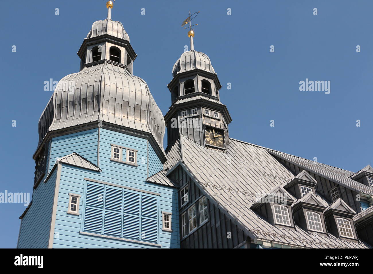 Holzkirche im Zentrum von Clausthal-Zellerfeld im Harz Foto de stock