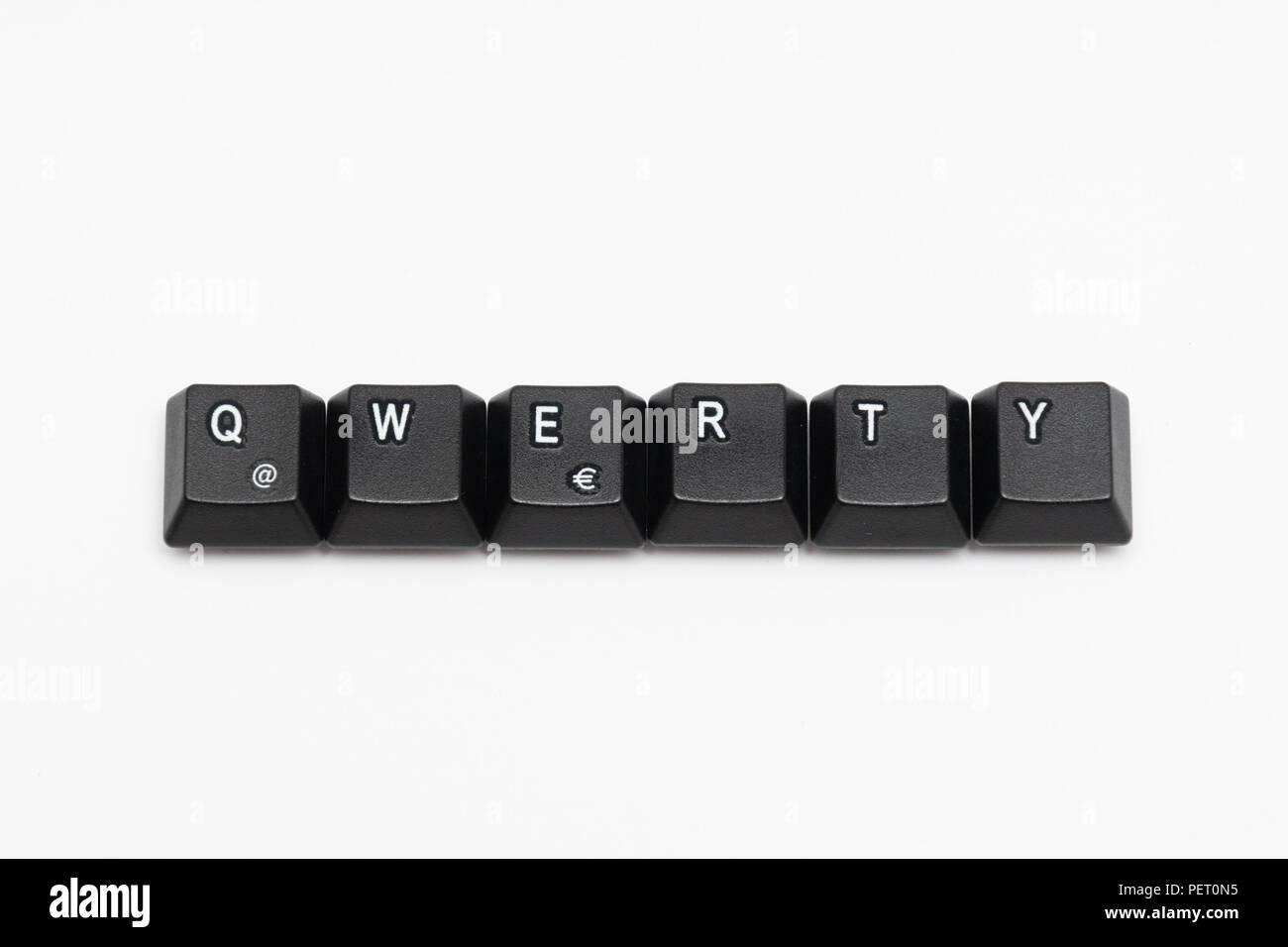 Solo teclas negras del teclado con letras diferentes Fotografía de stock -  Alamy