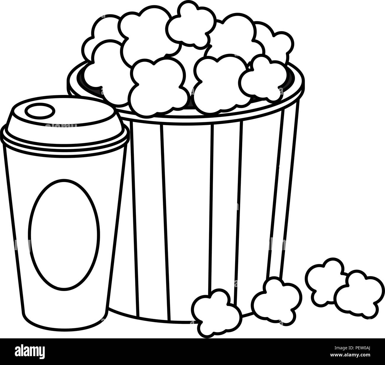 Cartoon popcorn Imágenes de stock en blanco y negro - Página 2 - Alamy
