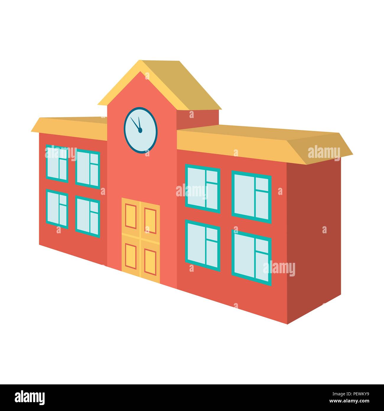 Edificio de arquitectura de la escuela, el colegio. Colegio único icono en  el estilo de dibujos animados símbolo ilustración vectorial de stock Imagen  Vector de stock - Alamy