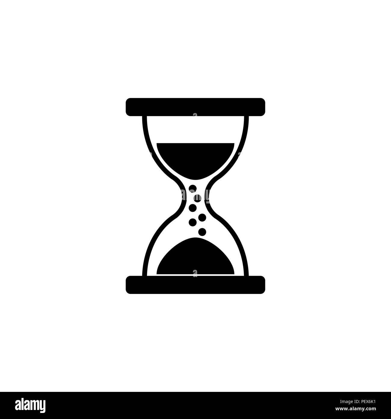 Icono de reloj de arena vector negro sobre fondo blanco Imagen Vector de  stock - Alamy